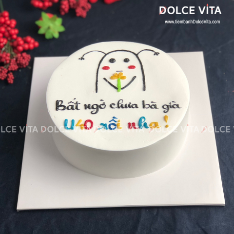 [1409] Bánh vẽ đơn giản vẽ nhân vật cầm bông hoa