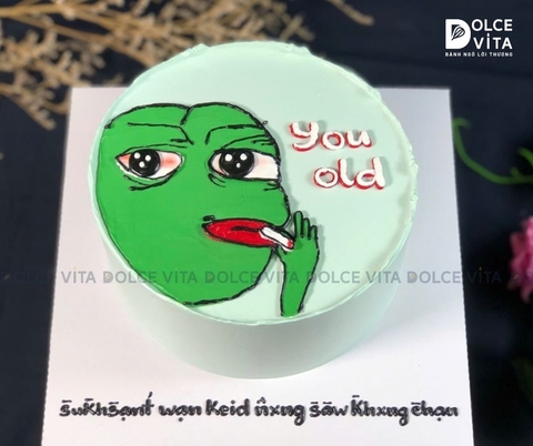 [1285] (50) Bánh kem troll -  vẽ meme Ếch xanh Pepe