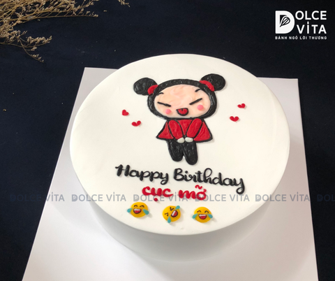 [1928] (40) Bánh kem vẽ nhân vật Pucca - Ngộ nghĩnh và đáng yêu