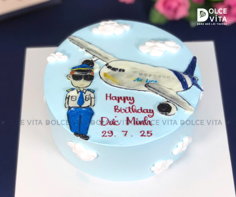 [1771] (120) Bánh vẽ phi công và máy bay - bao cao ước mơ