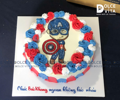 899 (80) Bánh vẽ Captain American (siêu anh hùng)