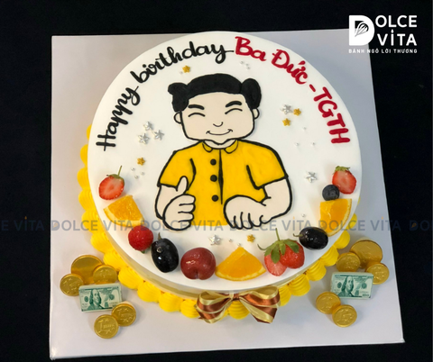 [0724] (80) Bánh vẽ thương nhân người Hoa giàu có - lời chúc sung túc