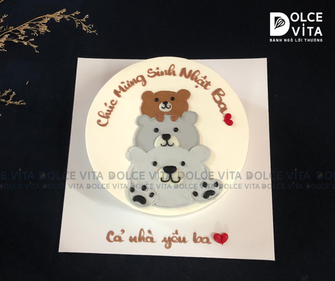 954 (50) Bánh vẽ 3 chú gấu