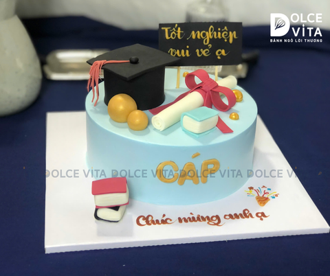 [621] Bánh kem tạo hình chủ đề tốt nghiệp - mũ trạng nguyên (160)