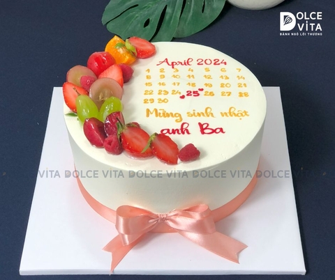 [003] Bánh kem truyền thống mứt trái cây (Mixed fruit) vẽ lịch