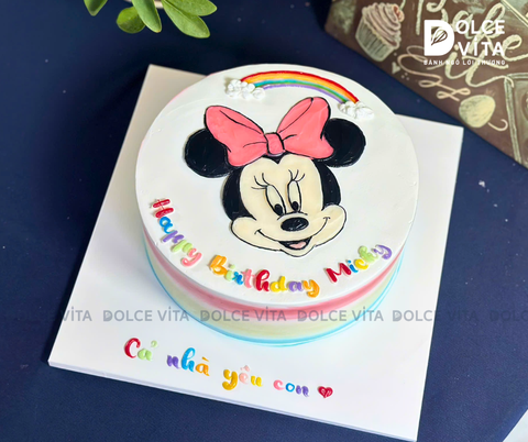 [3036] (65) Bánh kem vẽ chuột Minnie Mouse (Mickey Mouse)