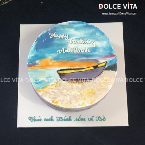 [1303] (60) Chiếc Bánh Vẽ Thuyền Trên Bãi Biển