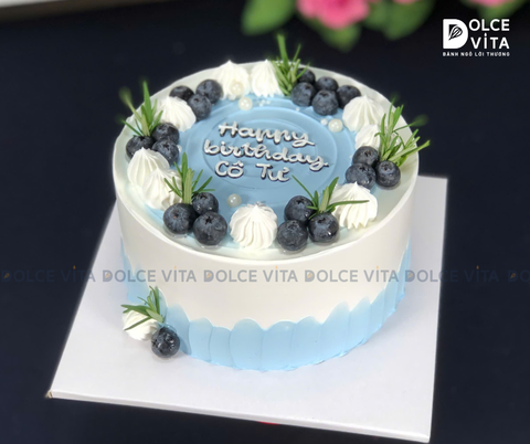 [1604] (45-70-90) Bánh kem thanh lịch trang trí việt quất