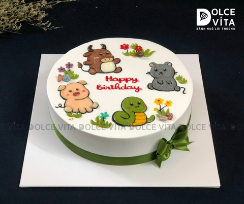 726 (120) Vẽ hình cho sinh nhật nhiều người - Heo, trâu, rắn, chuột