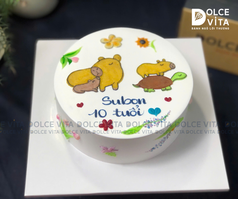 475 (80) Bánh sinh nhật Capybara – Bánh vẽ hình theo yêu cầu