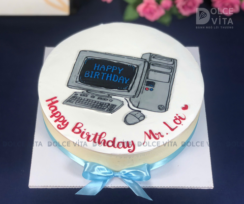 [1864] (50) Bánh sinh nhật lập trình viên – Bánh vẽ máy tính, PC cho dân IT