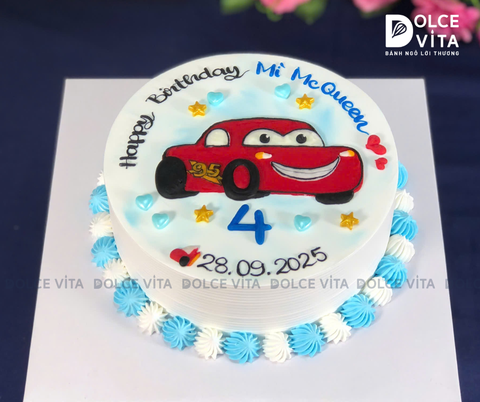 [1617] (70) Bánh vẽ xe Đua Lightning McQueen dành tặng cho fan nhí yêu tốc độ