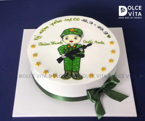 [2053] (70) Bánh kem chủ đề bộ đội - Món quà dành cho người lính