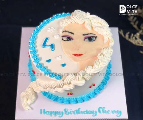 [1320] (70) Bánh vẽ hình Nữ hoàng băng giá Elsa - dành cho Fan của Frozen