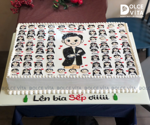 [2861] (1000) Bánh kem vẽ hình tập thể dành cho nhiều dịp