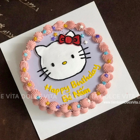 [1652] (70) Bánh kem vẽ Mèo Kitty cho bé gái