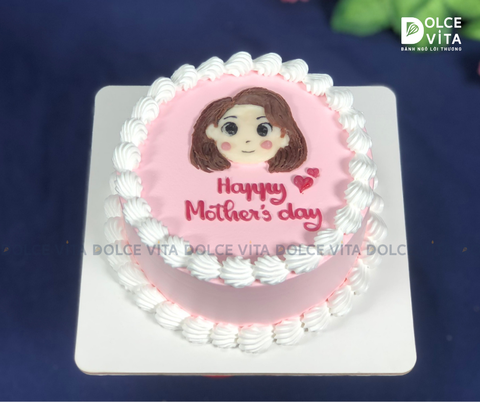 [1727] (30) Bánh kem mini (bento) vẽ hình cô gái