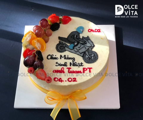 [0806] (60) Bánh Kem Vẽ Xe Mô Tô Phân Khối Lớn – Cá Tính & Phong Cách