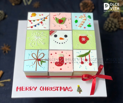 N801 (5) Bánh ly chủ đề Giáng sinh