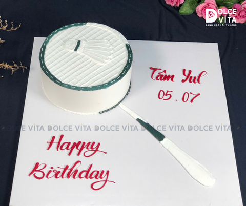 [1553] (100) Bánh Kem Mô Phỏng Vợt Cầu Lông – Món Quà Độc Đáo Cho Fan Cầu Lông