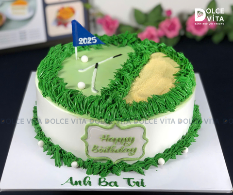 [996] (120) Bánh kem tái hiện sân golf/ gôn