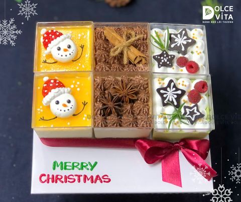 N802 Set ly trang trí trái cây chủ đề Giáng sinh