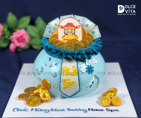 1110 Bánh Hũ vàng Khai trương, ngày Thần Tài - tone xanh