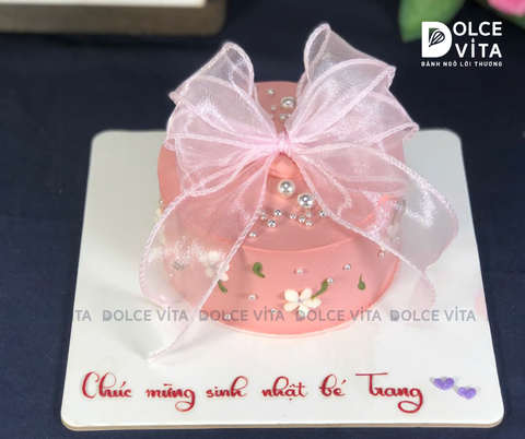 [1731] Bánh kem mini (bento) trang trí nơ