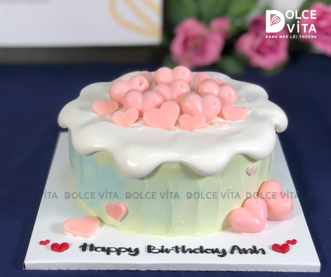 [2023] (50) Bánh Kem Socola trái tim hồng ngọt ngào đầy yêu thương