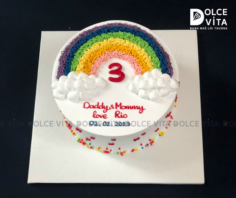 [1678] (40) Bánh vẽ cầu vồng ngọt ngào vui tươi