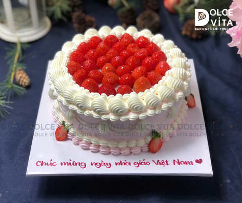987 (60-90-140) Bánh trang trí dâu tây tặng cô nhân ngày 20.11