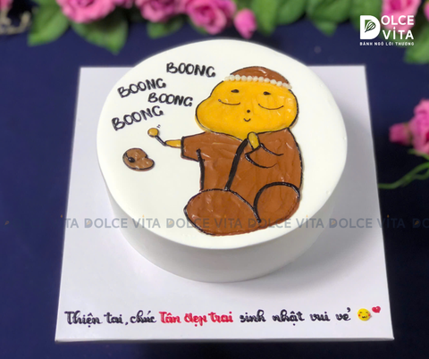 [1170] (50) Bánh sinh nhật vẽ chú Tiểu - thầy chùa lầy lội