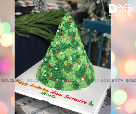 TD021 Bánh tạo hình cây thông Giáng sinh màu sắc
