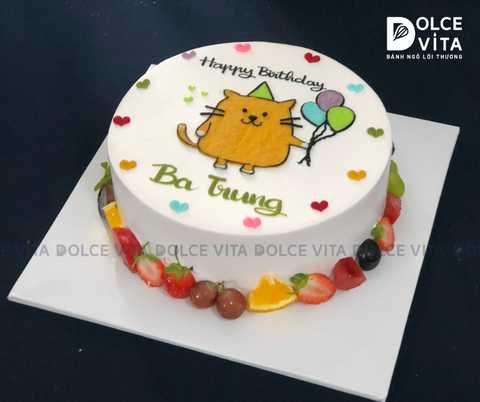 733 (50) Vẽ con mèo cầm bong bóng