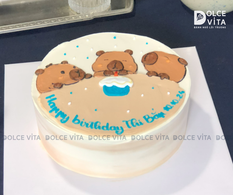 [1855] (70) Bánh Kem Vẽ Capybara – Đáng Yêu, Độc Đáo & Ý Nghĩa