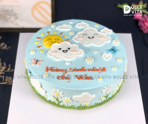 [1531] (70) Bánh kem vẽ mây xanh mát
