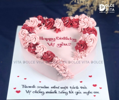 [0129] (M60/60/70) Bánh kem hình trái tim tặng người yêu thương