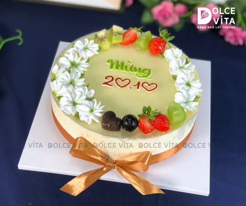 011 Bánh mousse phô mai trà xanh chanh - Green Tea Lemon