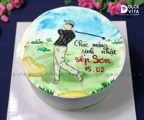 [681] (100) Bánh sinh nhật tặng cho người chơi Golf/ Gôn