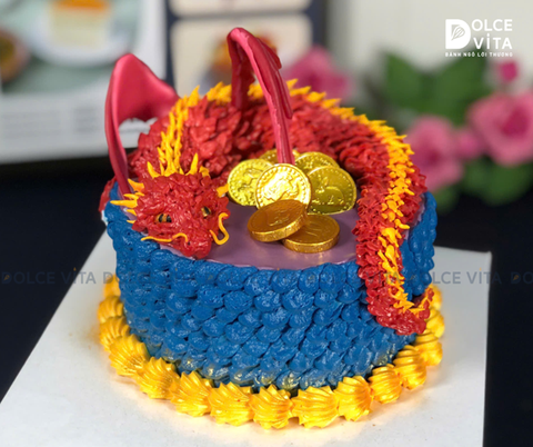 [1793] (250-300) Bánh Kem Tạo Hình Rồng Mạnh Mẽ – Nghệ Thuật & Ấn Tượng (đặt trước 3 ngày)