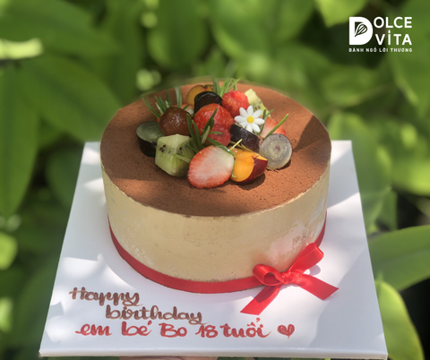 T021 (30-50-90-130) Tiramisu trang trí nhiều trái cây