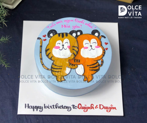 893 (80) Bánh vẽ 2 con hổ/ cọp