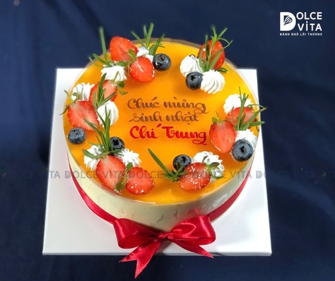 026 Passion - Bánh mousse chanh dây trang trí bông kem