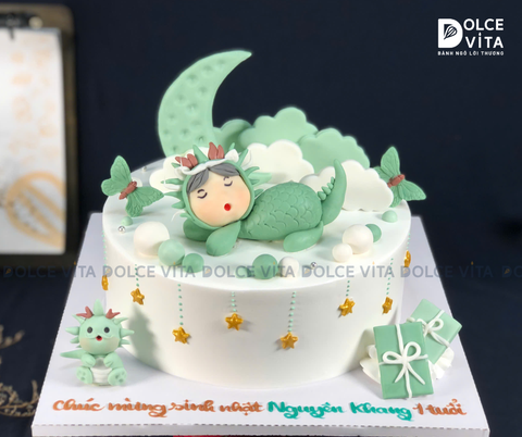 [308] (370) Bánh thôi nôi tạo hình chú Rồng – bé ngủ ngoan trong thế giới riêng (đặt trước 3 ngày)