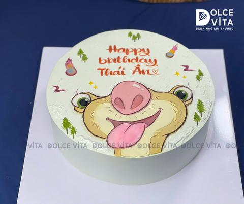 [3063] (120) Bánh vẽ nhân vật Sid – chú lười hài hước của Ice Age theo yêu cầu
