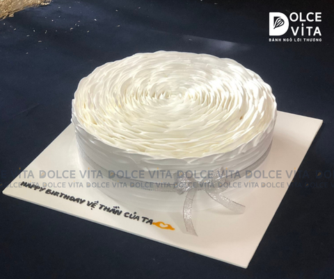 926 (40) Bánh tạo hình bông hoa hồng trắng [Liti]