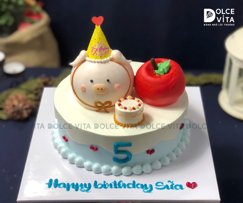 1029 (120) Bánh tạo hình chú heo và quả táo (đặt trước từ 2 ngày).