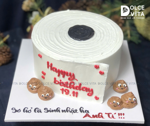 1009 (30) Bánh hài bựa - tạo hình cuộn giấy toilet