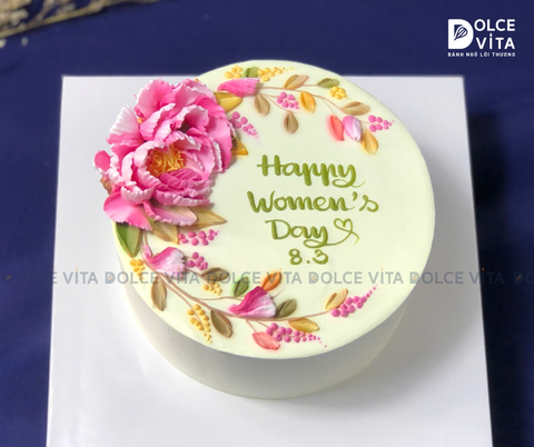 [1162] (90-120-180) Bánh kem 8/3 – Món quà nghệ thuật với tạo hình hoa bằng bay tại quận 7