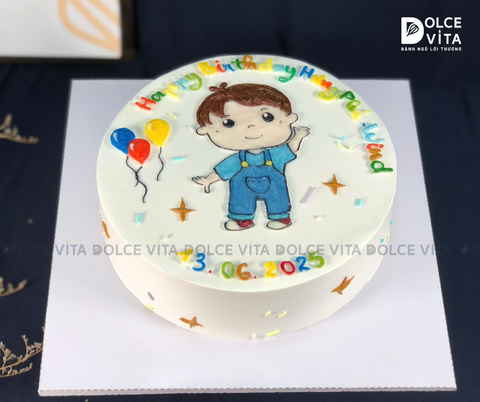 [1515]  (90) Bánh vẽ bé trai - món quà đón sinh nhật dễ thương cho bé